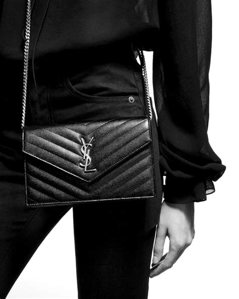 ysl envelope chain wallet silver|YSL small wallet on chain.